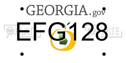 EFG128 Georgia License Plate