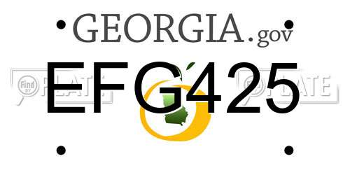 EFG425 Georgia License Plate