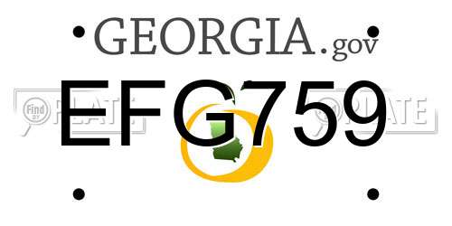 EFG759 Georgia License Plate