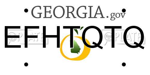 EFHTQTQ Georgia License Plate