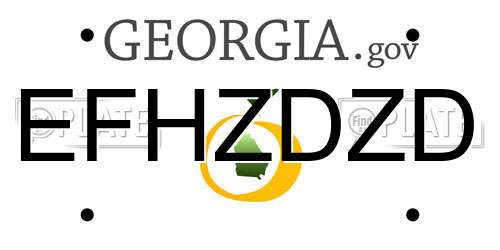 EFHZDZD Georgia License Plate