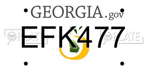 EFK477 Georgia License Plate
