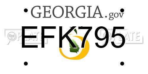 EFK795 Georgia License Plate