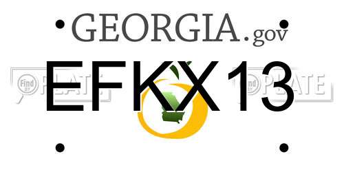 EFKX13 Georgia License Plate