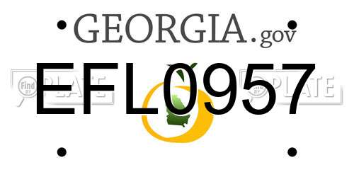 EFL0957 Georgia License Plate