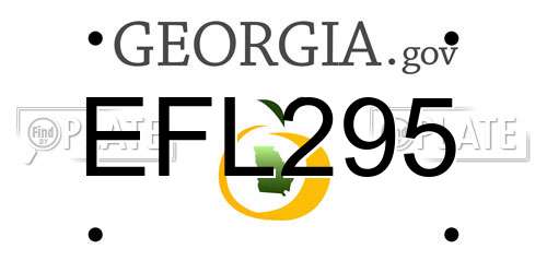 EFL295 Georgia License Plate