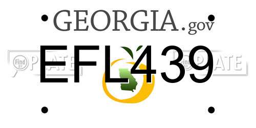 EFL439 Georgia License Plate