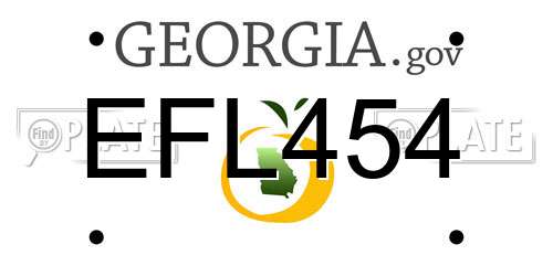 EFL454 Georgia License Plate