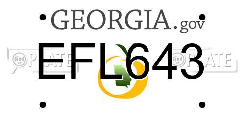 EFL643 Georgia License Plate