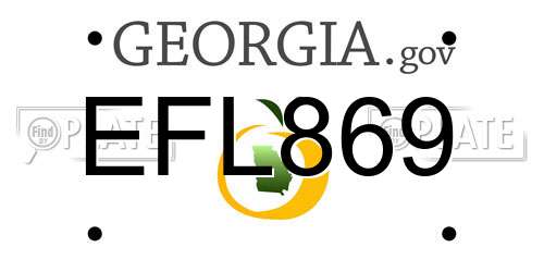 EFL869 Georgia License Plate
