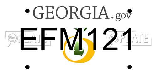EFM121 Georgia License Plate
