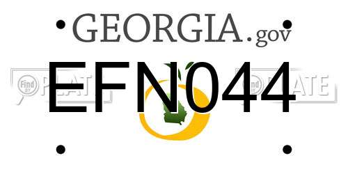 EFN044 Georgia License Plate