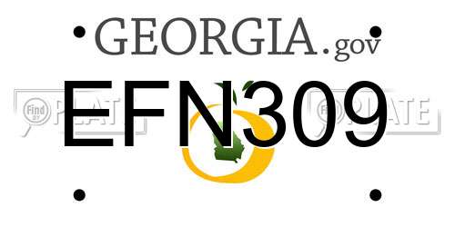 EFN309 Georgia License Plate