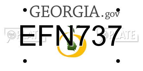 EFN737 Georgia License Plate