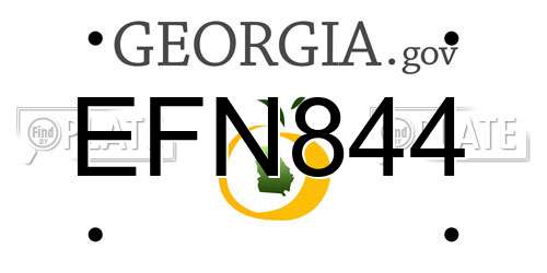 EFN844 Georgia License Plate