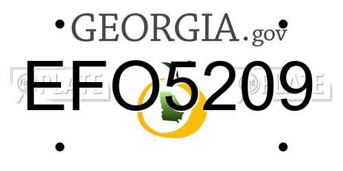 EFO5209 Georgia License Plate