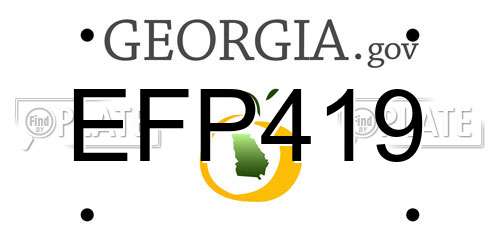 EFP419 Georgia License Plate