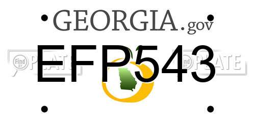EFP543 Georgia License Plate