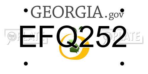 EFQ252 Georgia License Plate