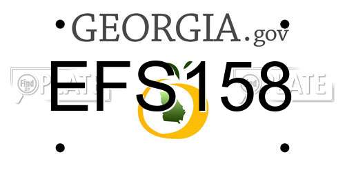 EFS158 Georgia License Plate