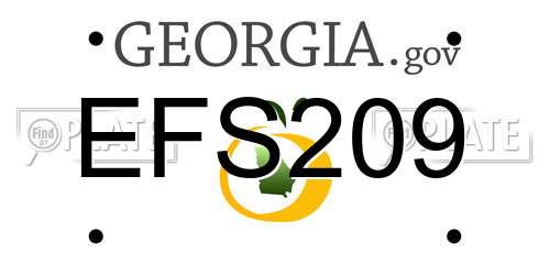 EFS209 Georgia License Plate
