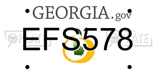EFS578 Georgia License Plate
