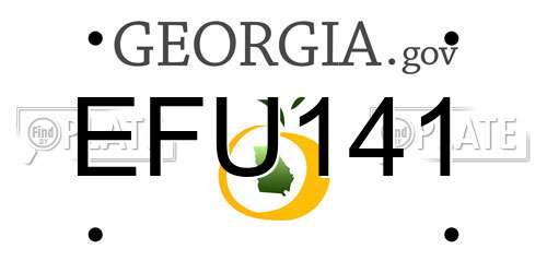 EFU141 Georgia License Plate
