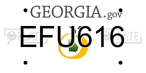 EFU616 Georgia License Plate