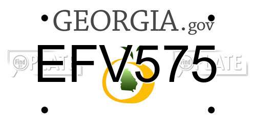 EFV575 Georgia License Plate