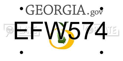 EFW574 Georgia License Plate