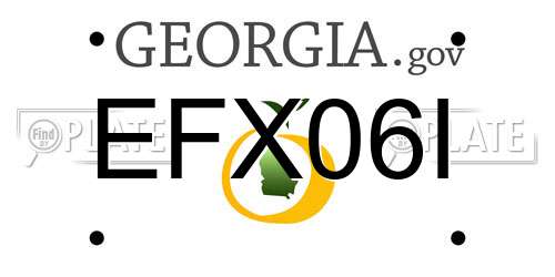 EFX06I Georgia License Plate