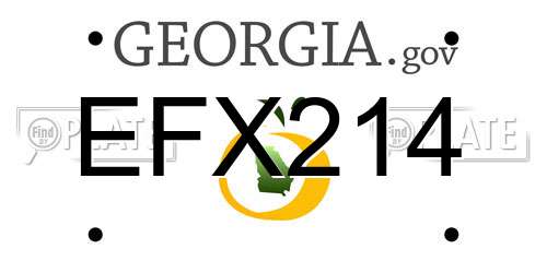 EFX214 Georgia License Plate