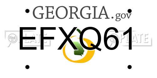 EFXQ61 Georgia License Plate