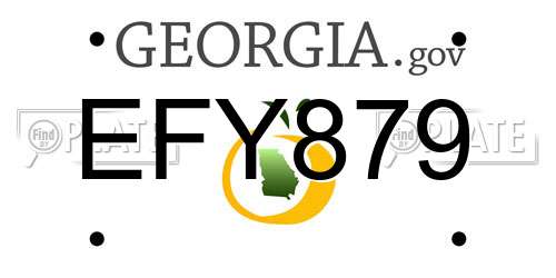 EFY879 Georgia License Plate