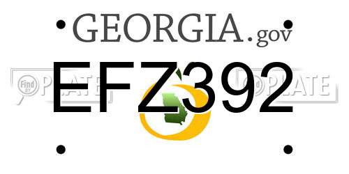 EFZ392 Georgia License Plate