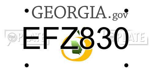 EFZ830 Georgia License Plate