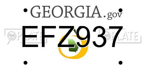 EFZ937 Georgia License Plate
