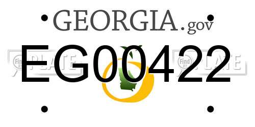 EG00422 Georgia License Plate