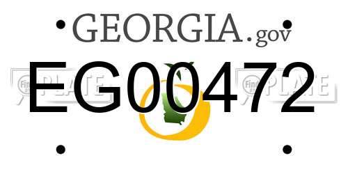 EG00472 Georgia License Plate