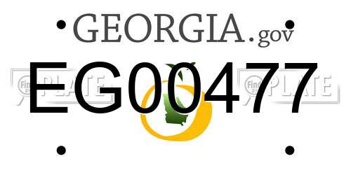 EG00477 Georgia License Plate