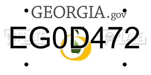 EG0D472 Georgia License Plate