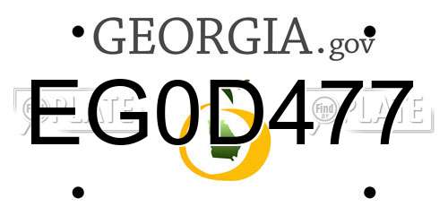 EG0D477 Georgia License Plate