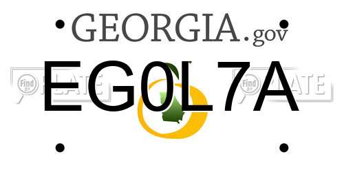 EG0L7A Georgia License Plate