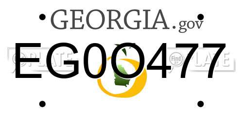 EG0O477 Georgia License Plate