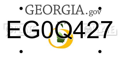 EG0Q427 Georgia License Plate