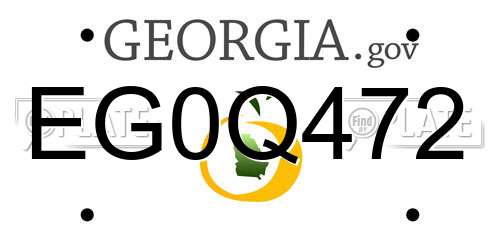 EG0Q472 Georgia License Plate