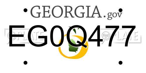 EG0Q477 Georgia License Plate