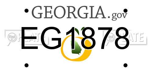 EG1878 Georgia License Plate