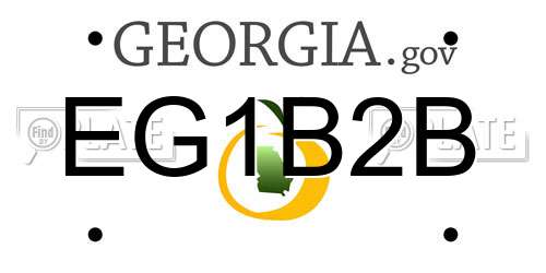 EG1B2B Georgia License Plate