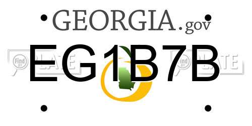EG1B7B Georgia License Plate